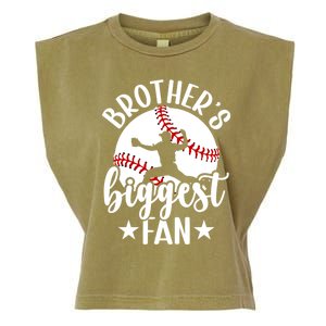 BrotherS Biggest Fan Baseball Brother Of A Baseball Player Great Gift Garment-Dyed Women's Muscle Tee