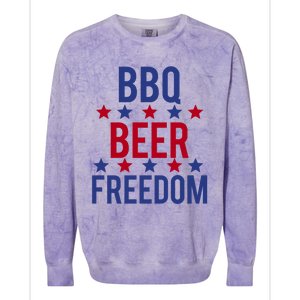 Bbq Beer Freedom Gift Colorblast Crewneck Sweatshirt