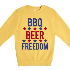 Bbq Beer Freedom Gift Premium Crewneck Sweatshirt