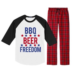 Bbq Beer Freedom Gift Raglan Sleeve Pajama Set