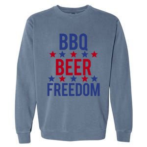 Bbq Beer Freedom Gift Garment-Dyed Sweatshirt