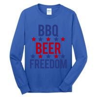 Bbq Beer Freedom Gift Tall Long Sleeve T-Shirt