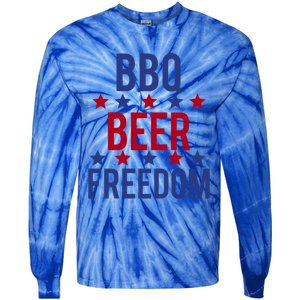 Bbq Beer Freedom Gift Tie-Dye Long Sleeve Shirt