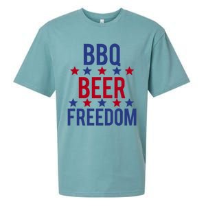 Bbq Beer Freedom Gift Sueded Cloud Jersey T-Shirt