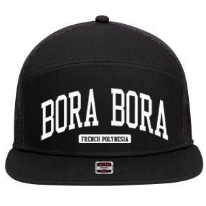 Bora Bora French Polynesia College University Style 7 Panel Mesh Trucker Snapback Hat