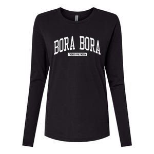 Bora Bora French Polynesia College University Style Womens Cotton Relaxed Long Sleeve T-Shirt