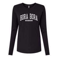 Bora Bora French Polynesia College University Style Womens Cotton Relaxed Long Sleeve T-Shirt