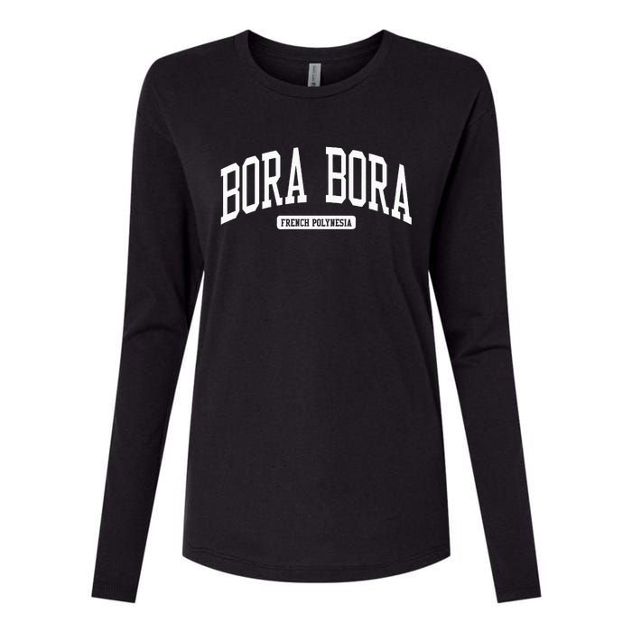 Bora Bora French Polynesia College University Style Womens Cotton Relaxed Long Sleeve T-Shirt