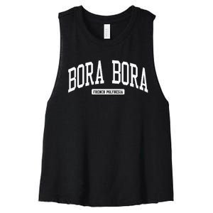 Bora Bora French Polynesia College University Style Women's Racerback Cropped Tank