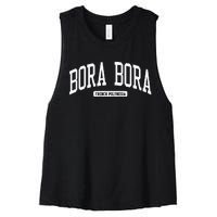 Bora Bora French Polynesia College University Style Women's Racerback Cropped Tank