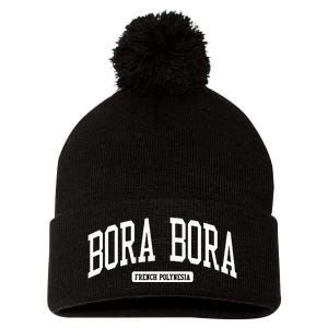 Bora Bora French Polynesia College University Style Pom Pom 12in Knit Beanie