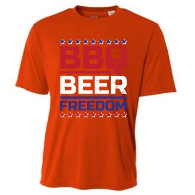 Bbq Beer Freedom Grilling Alcohol Gift Funny Gift Cooling Performance Crew T-Shirt