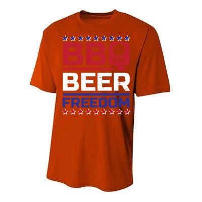 Bbq Beer Freedom Grilling Alcohol Gift Funny Gift Performance Sprint T-Shirt