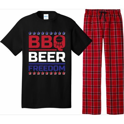 Bbq Beer Freedom Grilling Alcohol Gift Funny Gift Pajama Set