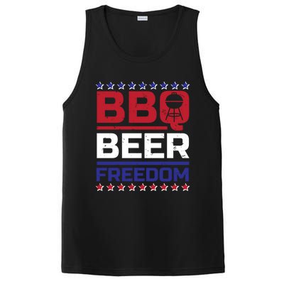 Bbq Beer Freedom Grilling Alcohol Gift Funny Gift PosiCharge Competitor Tank