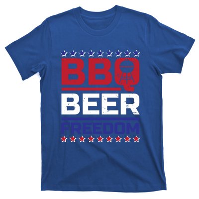 Bbq Beer Freedom Grilling Alcohol Gift Funny Gift T-Shirt