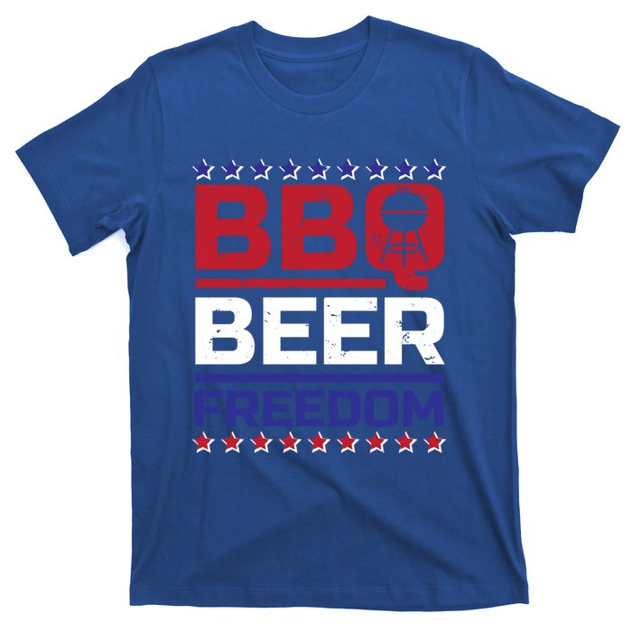 Bbq Beer Freedom Grilling Alcohol Gift Funny Gift T-Shirt