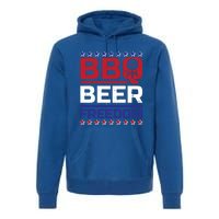 Bbq Beer Freedom Grilling Alcohol Gift Funny Gift Premium Hoodie