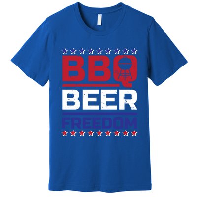 Bbq Beer Freedom Grilling Alcohol Gift Funny Gift Premium T-Shirt