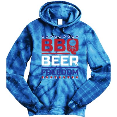 Bbq Beer Freedom Grilling Alcohol Gift Funny Gift Tie Dye Hoodie