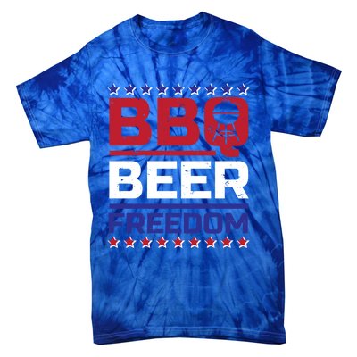 Bbq Beer Freedom Grilling Alcohol Gift Funny Gift Tie-Dye T-Shirt