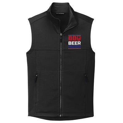 Bbq Beer Freedom Grilling Alcohol Gift Funny Gift Collective Smooth Fleece Vest