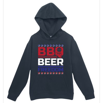 Bbq Beer Freedom Grilling Alcohol Gift Funny Gift Urban Pullover Hoodie