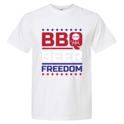 Bbq Beer Freedom Grilling Alcohol Gift Funny Gift Garment-Dyed Heavyweight T-Shirt