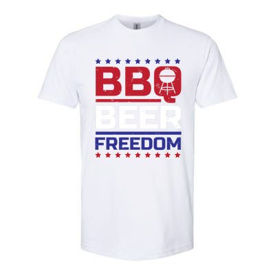 Bbq Beer Freedom Grilling Alcohol Gift Funny Gift Softstyle CVC T-Shirt