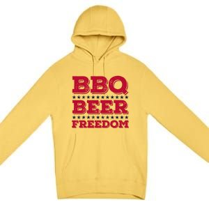 Bbq Beer Freedom Usa Red White And Blue Patriotic Gift Premium Pullover Hoodie