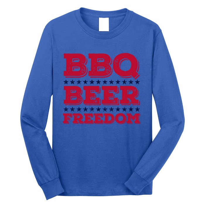 Bbq Beer Freedom Usa Red White And Blue Patriotic Gift Long Sleeve Shirt