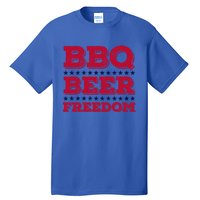 Bbq Beer Freedom Usa Red White And Blue Patriotic Gift Tall T-Shirt