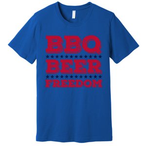 Bbq Beer Freedom Usa Red White And Blue Patriotic Gift Premium T-Shirt