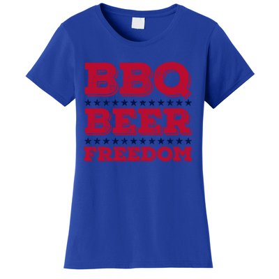 Bbq Beer Freedom Usa Red White And Blue Patriotic Gift Women's T-Shirt