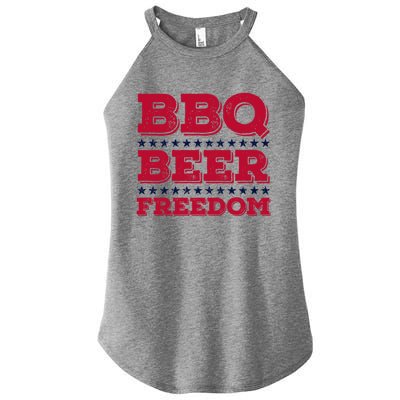 Bbq Beer Freedom Usa Red White And Blue Patriotic Gift Women’s Perfect Tri Rocker Tank