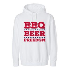 Bbq Beer Freedom Usa Red White And Blue Patriotic Gift Garment-Dyed Fleece Hoodie