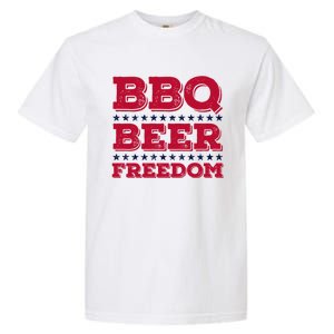 Bbq Beer Freedom Usa Red White And Blue Patriotic Gift Garment-Dyed Heavyweight T-Shirt