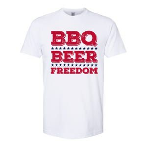 Bbq Beer Freedom Usa Red White And Blue Patriotic Gift Softstyle CVC T-Shirt