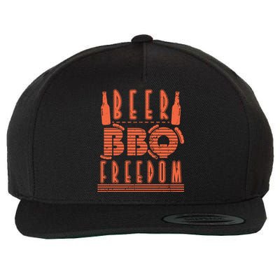 Beer Bbq Freedom Cool Gift Wool Snapback Cap