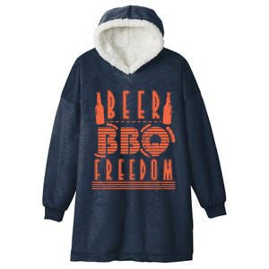 Beer Bbq Freedom Cool Gift Hooded Wearable Blanket