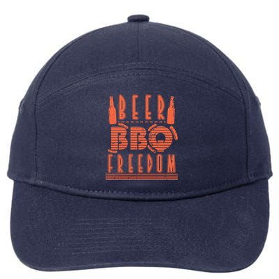 Beer Bbq Freedom Cool Gift 7-Panel Snapback Hat