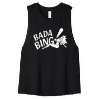 Bada Bing Funny Women's Racerback Cropped Tank