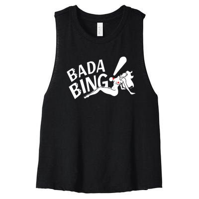 Bada Bing Funny Women's Racerback Cropped Tank