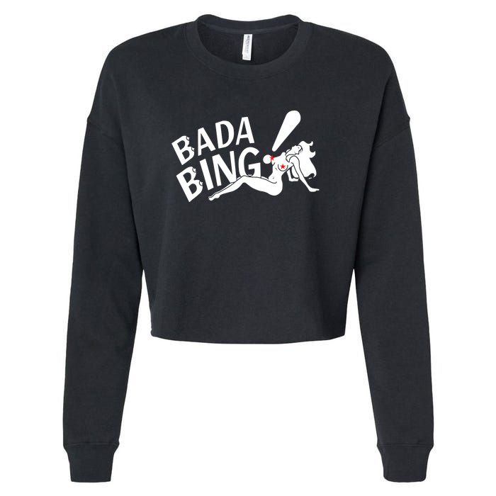 Bada Bing Funny Cropped Pullover Crew