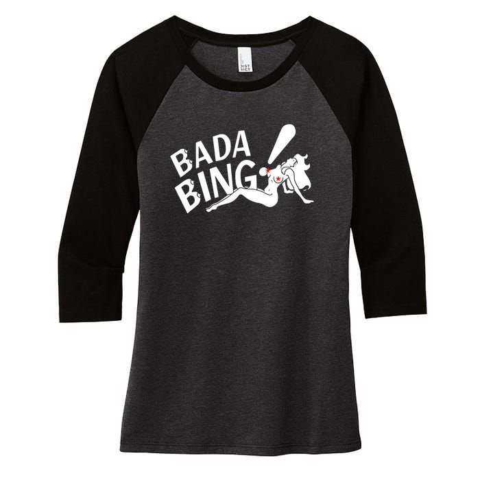 Bada Bing Funny Women's Tri-Blend 3/4-Sleeve Raglan Shirt