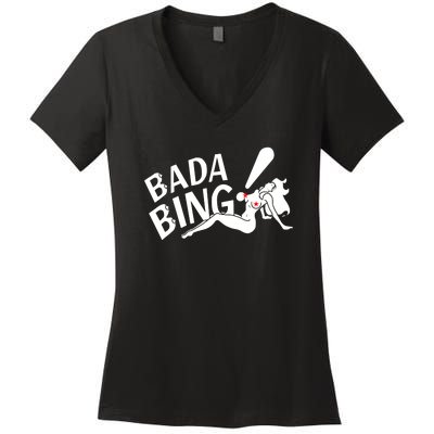 Bada Bing Funny Women's V-Neck T-Shirt