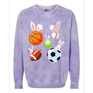 Basketball Baseball Football Soccer Sports Easter Bunny Colorblast Crewneck Sweatshirt