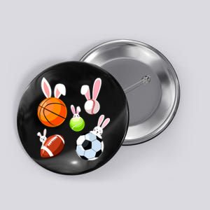 Basketball Baseball Football Soccer Sports Easter Bunny Button