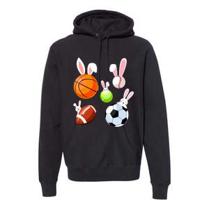 Basketball Baseball Football Soccer Sports Easter Bunny Premium Hoodie