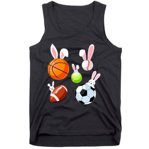 Basketball Baseball Football Soccer Sports Easter Bunny Tank Top